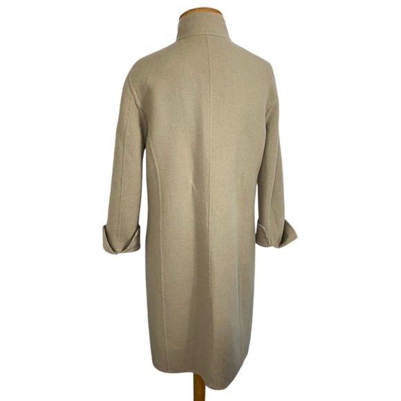 Worth Petite Small Long Reversible Wool Tan Coat - Picture 4 of 10